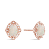 Opal and Diamond Oval Earrings in 9ct Rose Gold