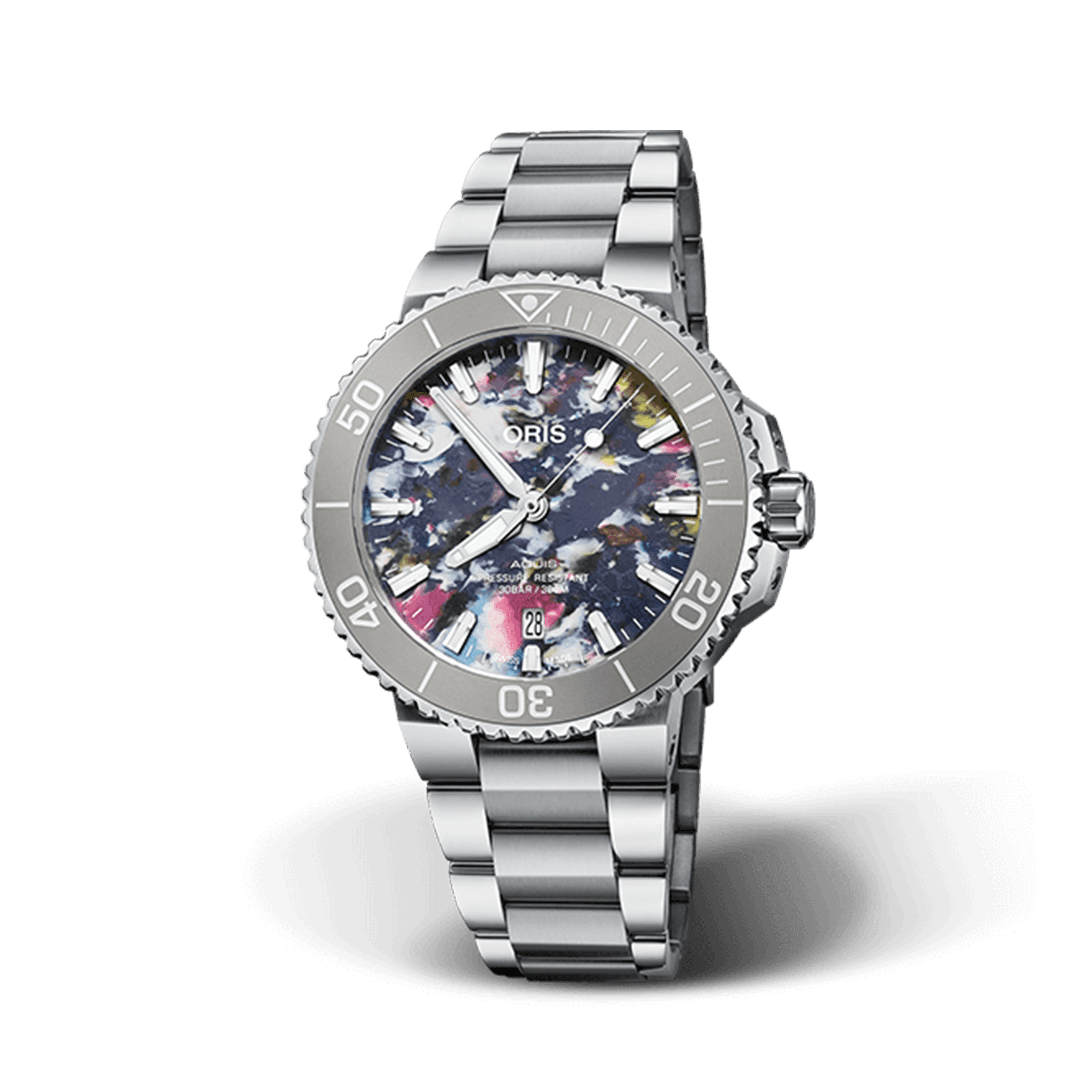 Oris Aquis Men's 41.5mm Stainless Steel Automatic Watch 733 7766 4150 MB