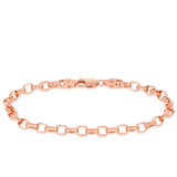 Oval Belcher Bracelet in 9ct Rose Gold