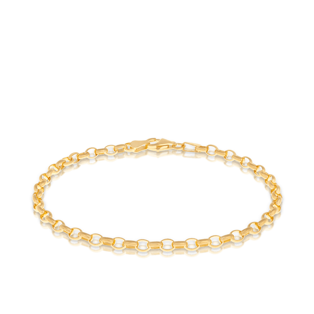 Oval Belcher Bracelet in 9ct Yellow Gold