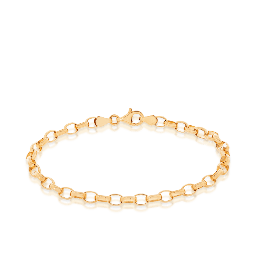 Oval Belcher Bracelet in 9ct Yellow Gold