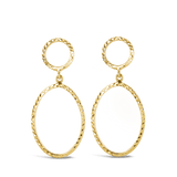 Oval Drop Earrings in 9ct Yellow Gold - Wallace Bishop