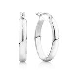 Oval Hoop Earrings in Sterling Silver