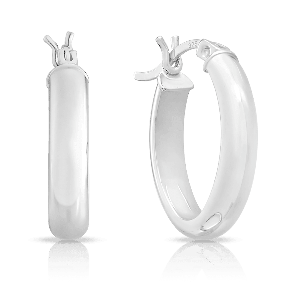 Oval Hoop earrings in Sterling Silver