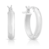 Oval Hoop earrings in Sterling Silver