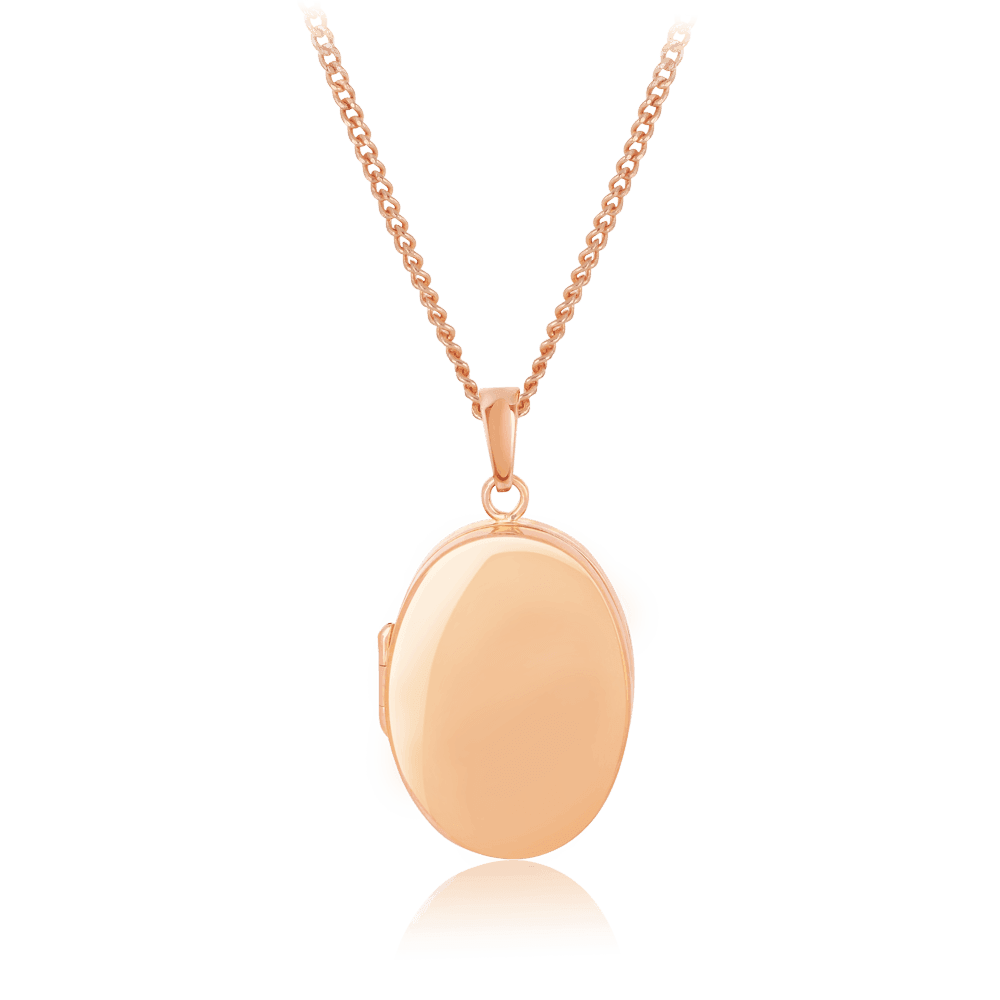 Oval Locket Pendant in 9ct Rose Gold - Wallace Bishop