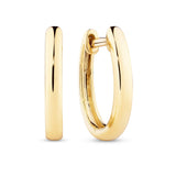 Oval Shaped Huggie Hoop Earrings in 9ct Yellow Gold