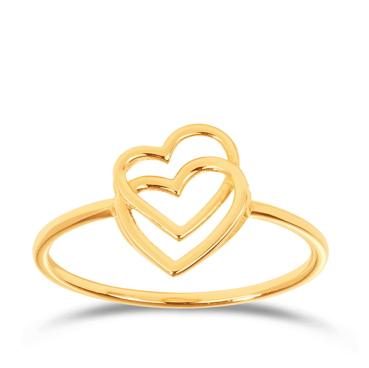 Overlapping Hearts Ring in 9ct Yellow Gold - Wallace Bishop