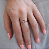 1.13ct TGW Purple Amethyst Ring in 9ct Yellow Gold