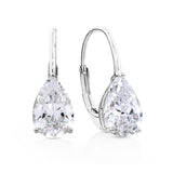 Pear Shaped Cubic Zirconia Earrings in Sterling Silver - Wallace Bishop
