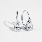 Pear Shaped Cubic Zirconia Earrings in Sterling Silver