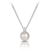 Pearl & Cubic Zirconia Pendant in Sterling Silver