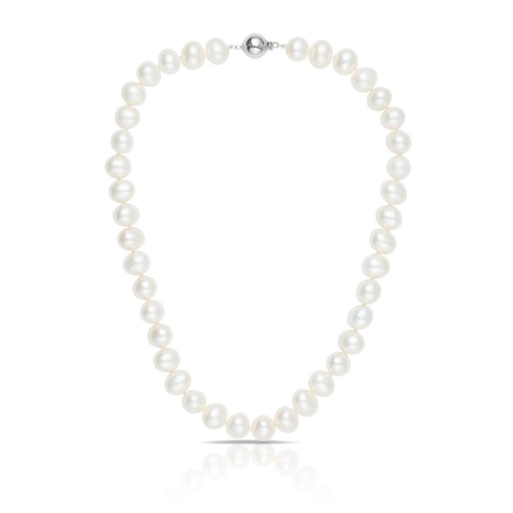 11mm Freshwater Pearl Strand Necklace with Sterling Silver Clasp