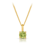Peridot Round Pendant in 9ct Yellow Gold