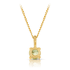 Peridot Round Pendant in 9ct Yellow Gold