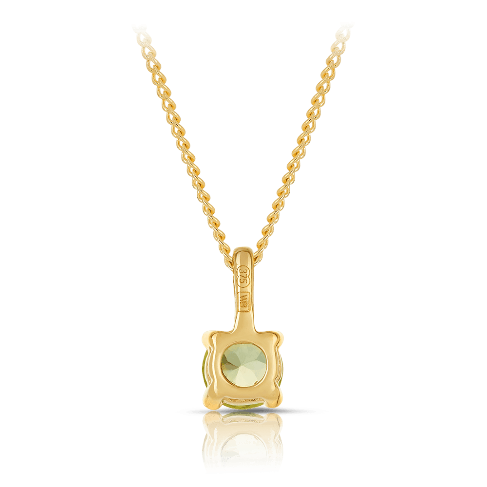 Peridot Round Pendant in 9ct Yellow Gold - Wallace Bishop
