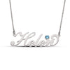 Personalised Name Necklace with Birthstone in Sterling Silver