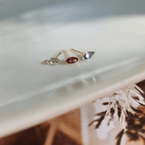 Petite Tanzanite Marquise Earrings in 9ct Yellow Gold