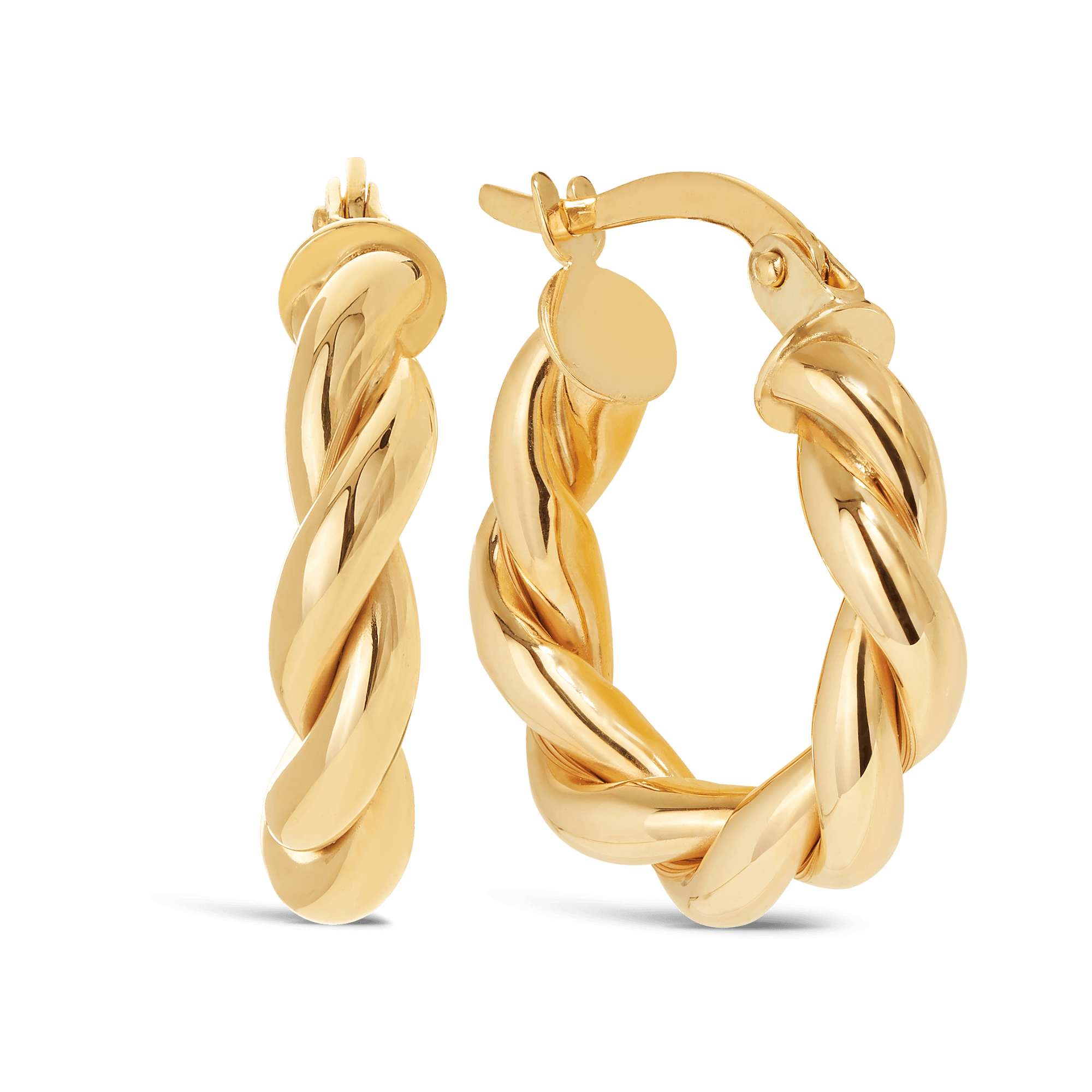 Petite Twist Huggie Earrings in 9ct Yellow Gold
