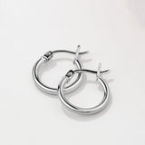 Plain 15mm Hoop Earrings in Sterling Silver