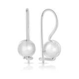 Plain Euro Ball Earrings in Sterling Silver - Wallace Bishop