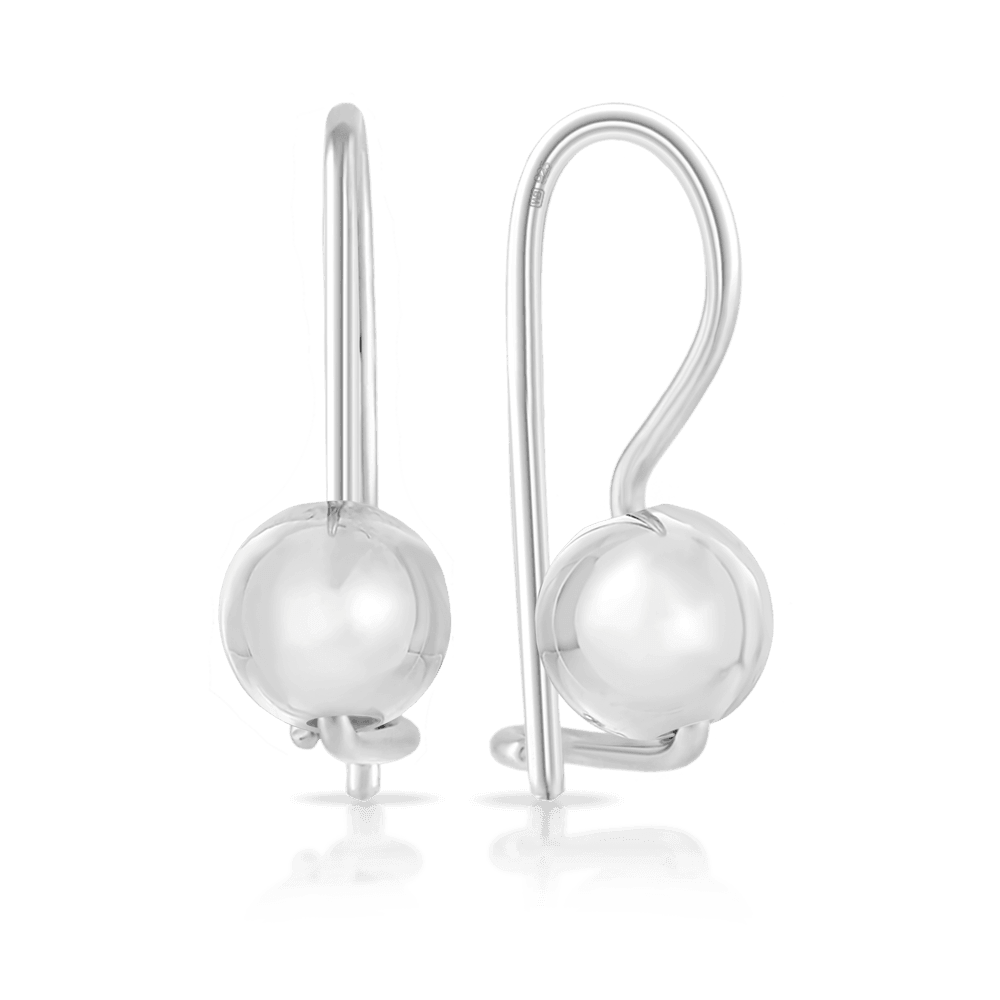 Plain Euro Ball Earrings in Sterling Silver