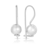 Plain Euro Ball Earrings in Sterling Silver