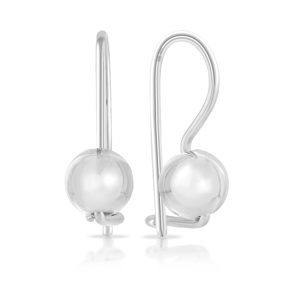 Plain Euro Ball Earrings in Sterling Silver - Wallace Bishop