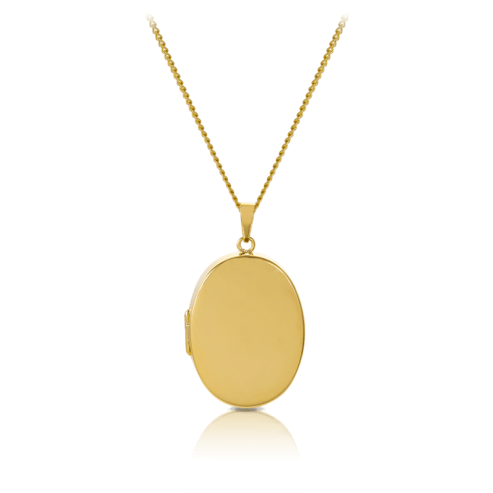 Plain Oval Locket in 9ct Yellow Gold - Wallace Bishop