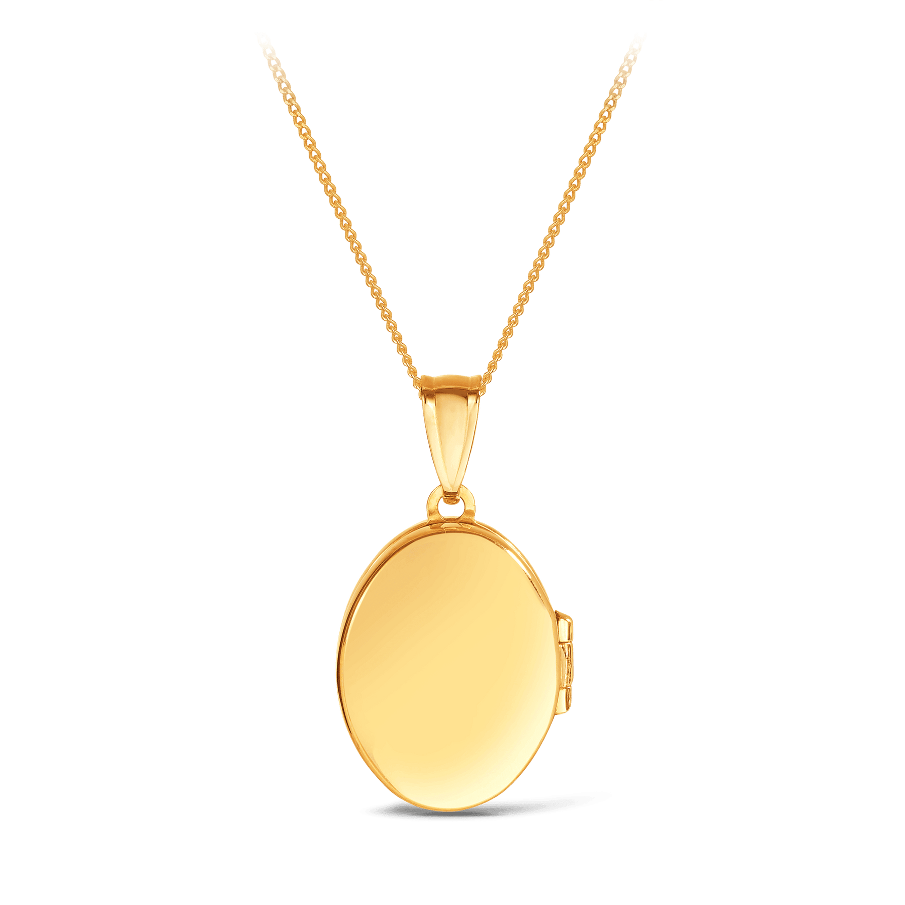 Plain Oval Locket Pendant in 9ct Yellow Gold - Wallace Bishop