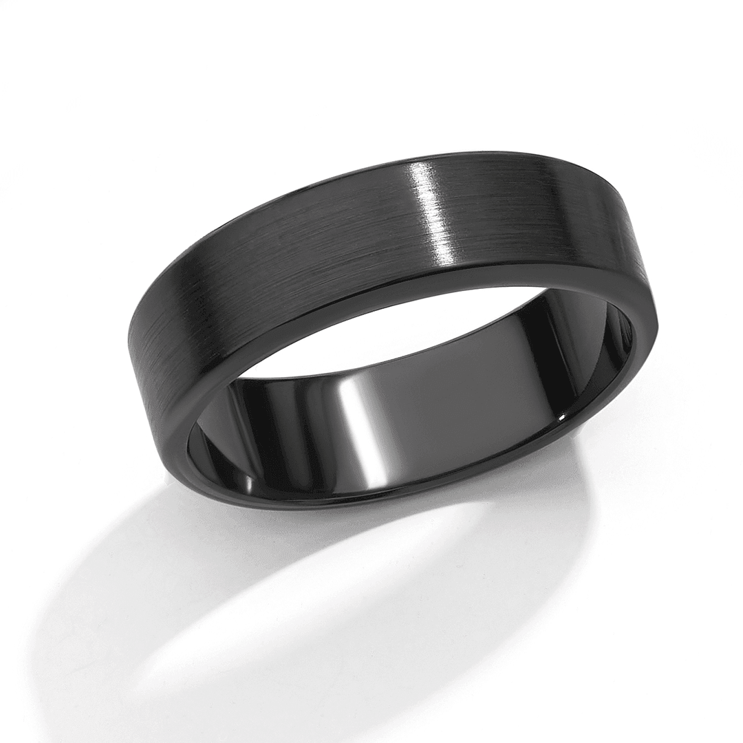 Plain Wedding Ring in Black Zirconium