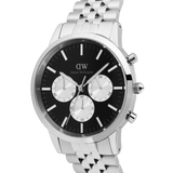 Daniel Wellington Iconic Chronograph Arch 5-Link Onyx Panda Silver