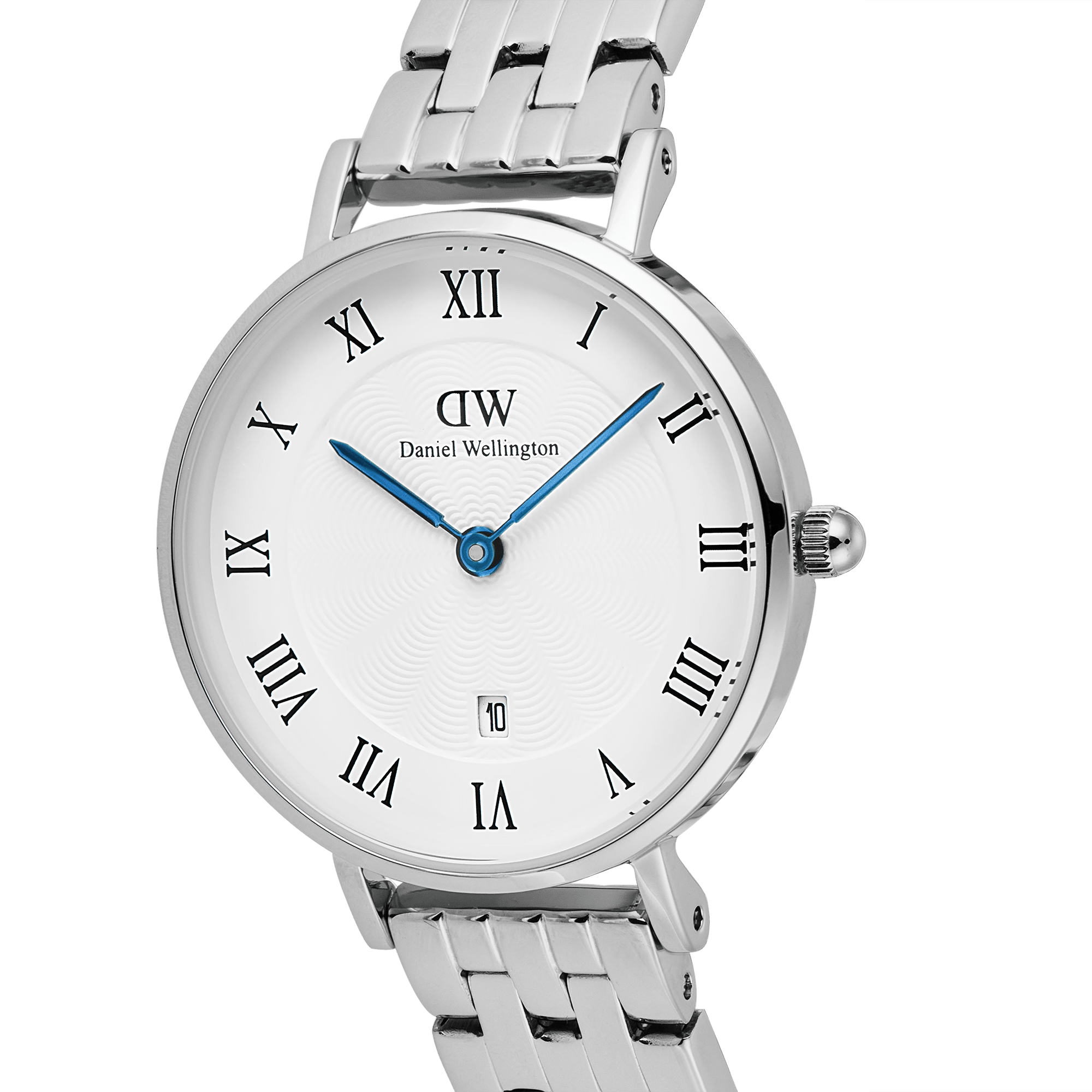 Daniel Wellington Petite Roman Numerals Date 5-linkSilver