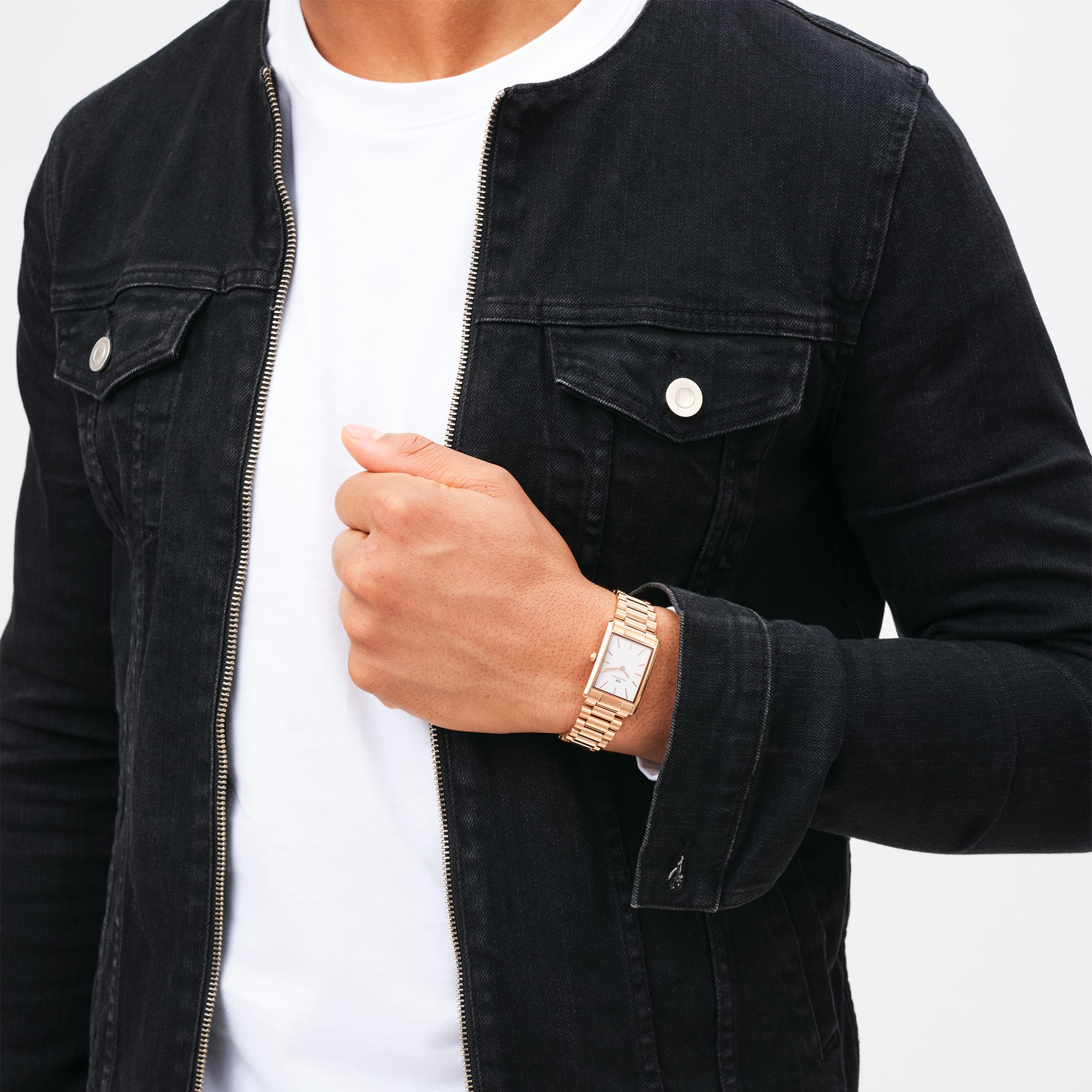 Daniel Wellington Bound 35x24 3-Link RG White Watch