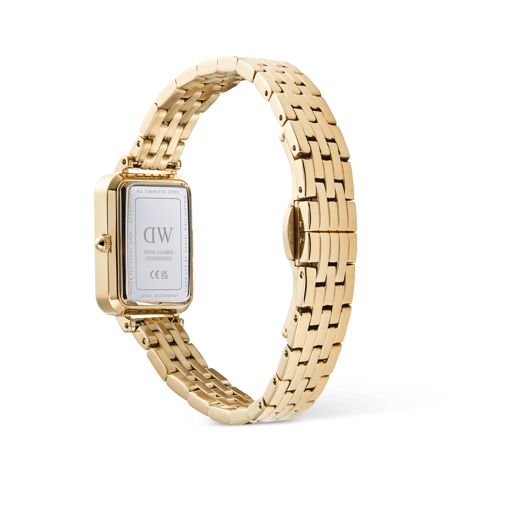 Daniel Wellington QuadroRoman Numerals Date 5-link Gold
