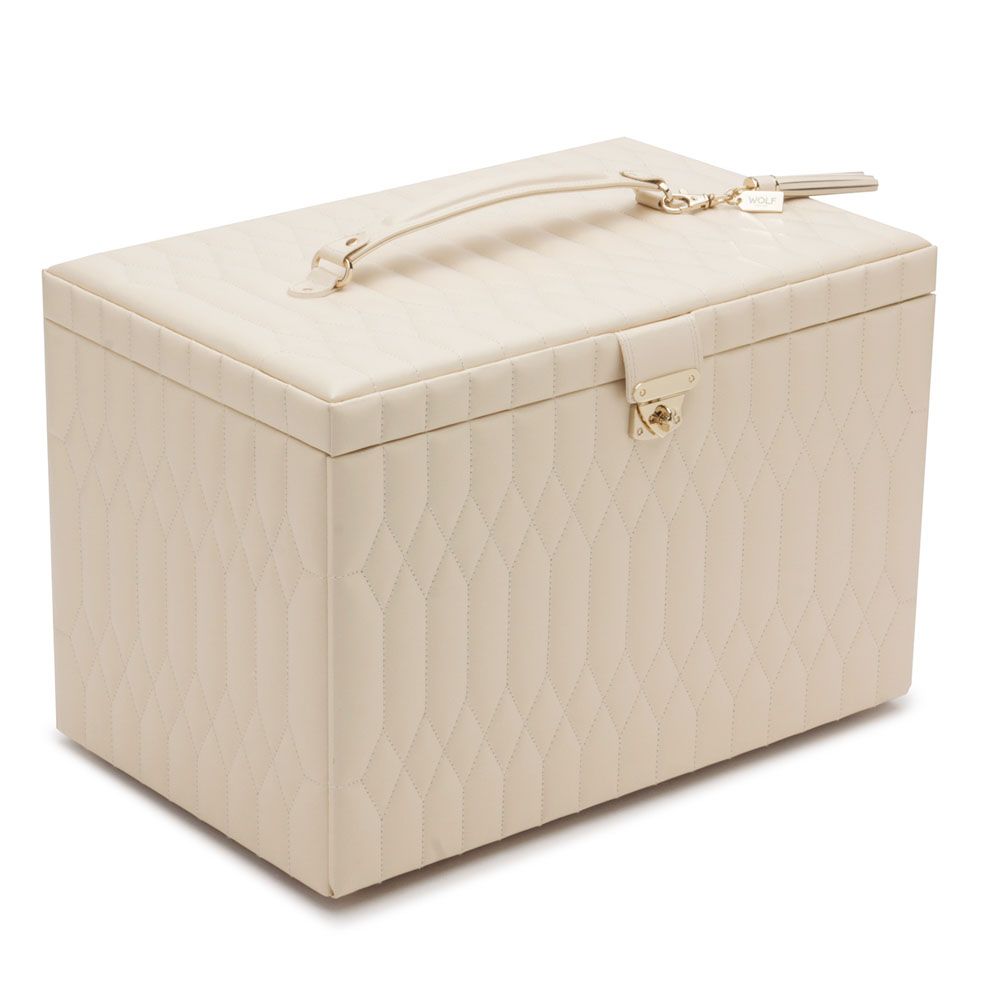 Wolf Caroline Extra Large Jewellery Case Ivory 329553