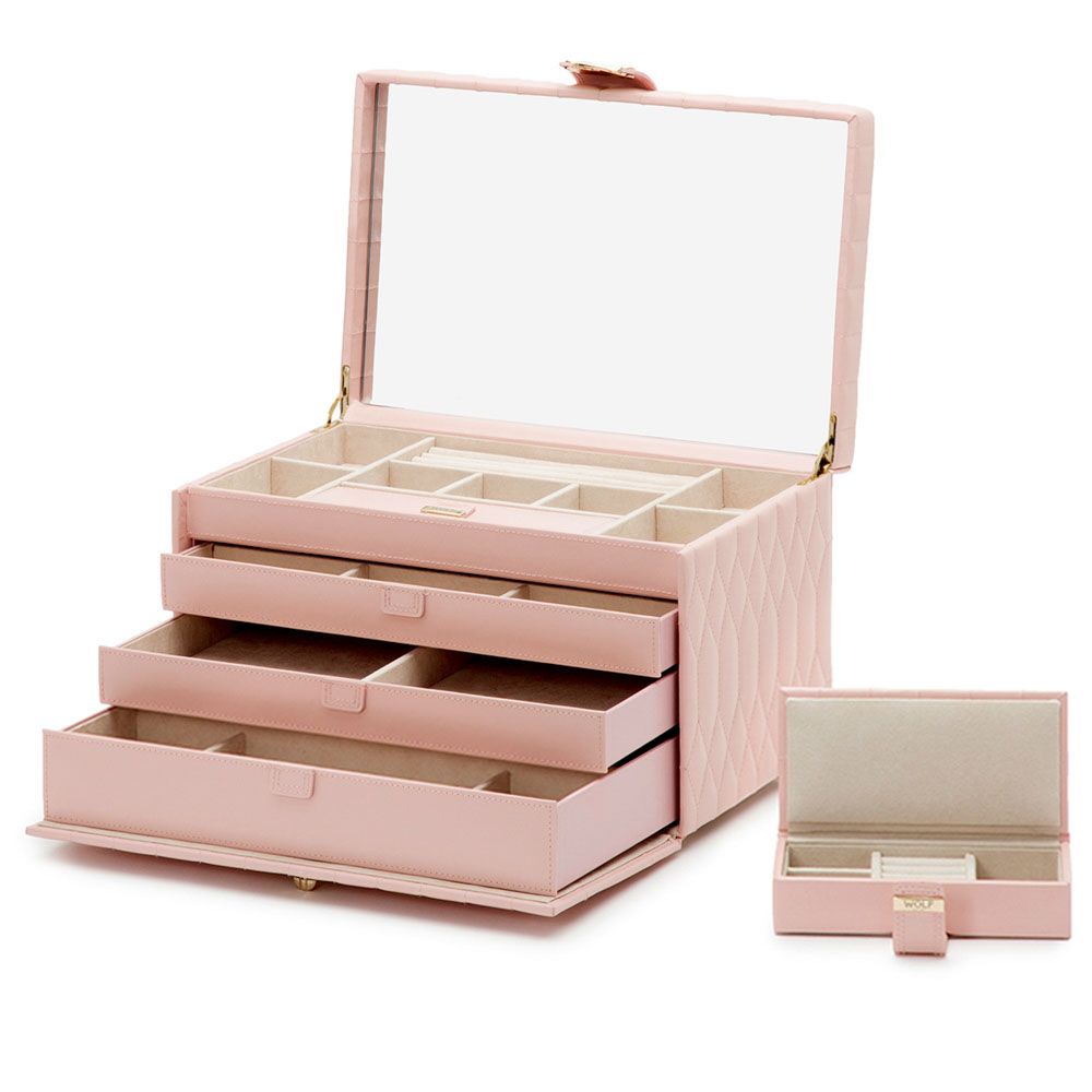 Wolf Caroline Large Jewellery Case Pink 329615