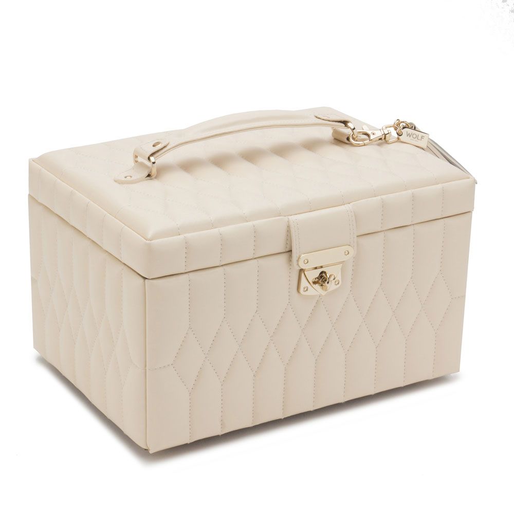 Wolf Caroline Medium Jewellery Case Ivory 329753