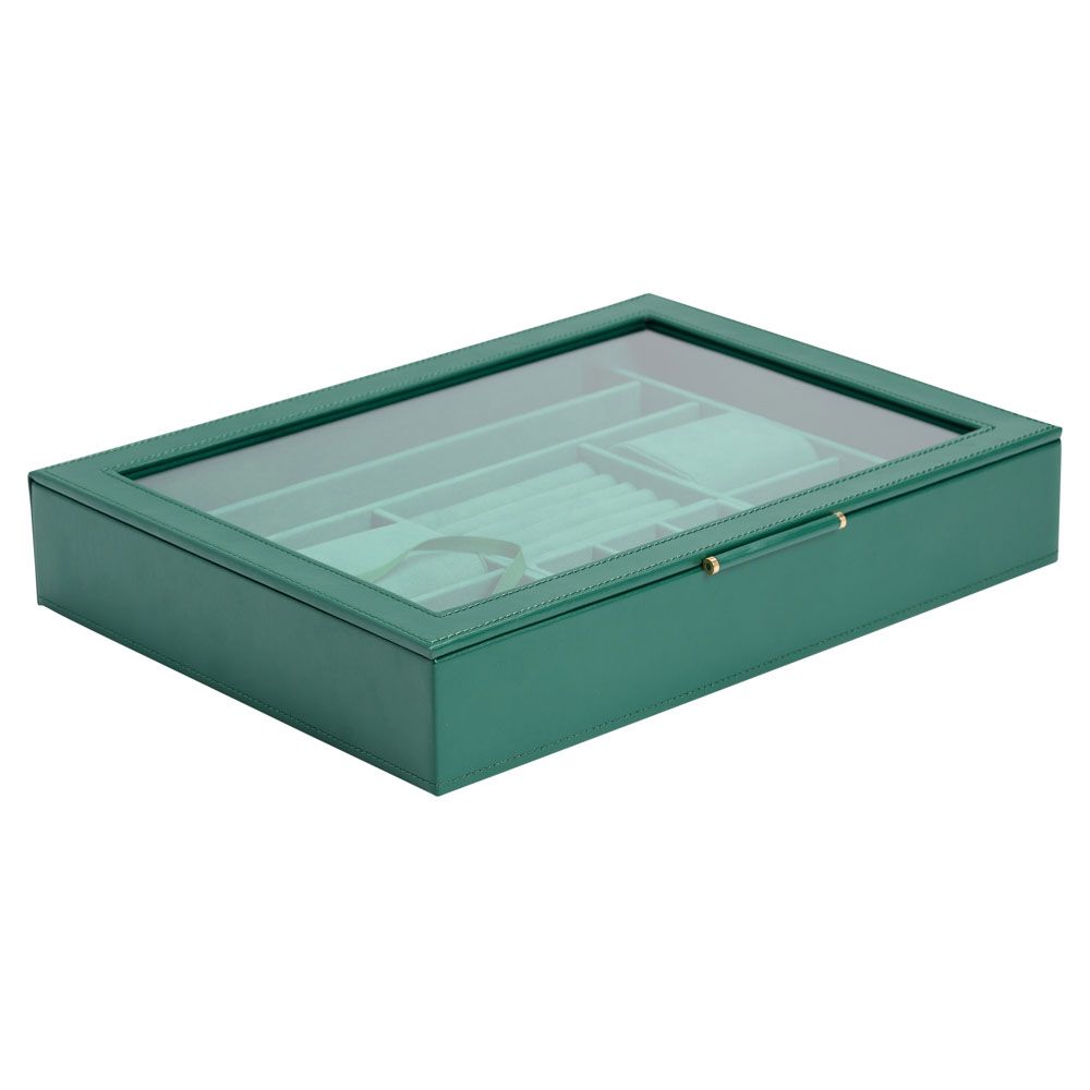 Wolf Sophia Jewellery Box with Window Forest Green 392412