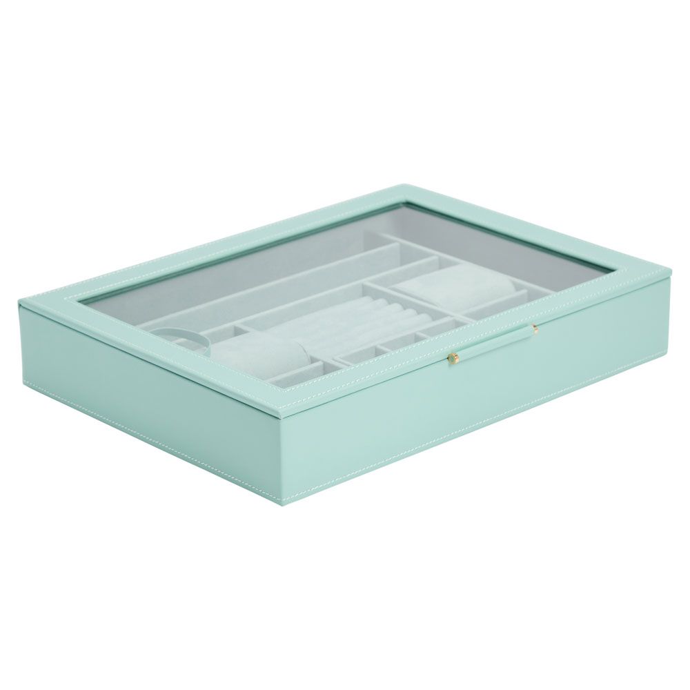 Wolf Sophia Jewellery Box with Window Jade 392430