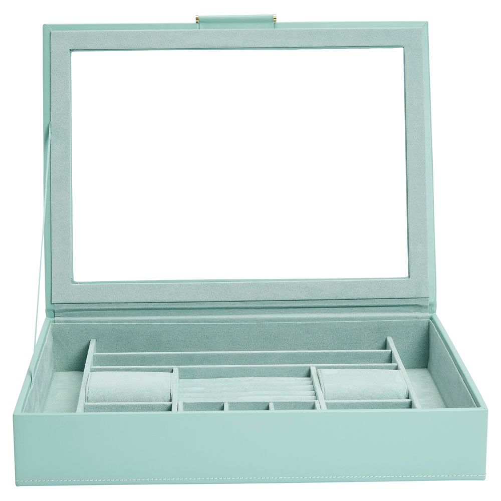 Wolf Sophia Jewellery Box with Window Jade 392430