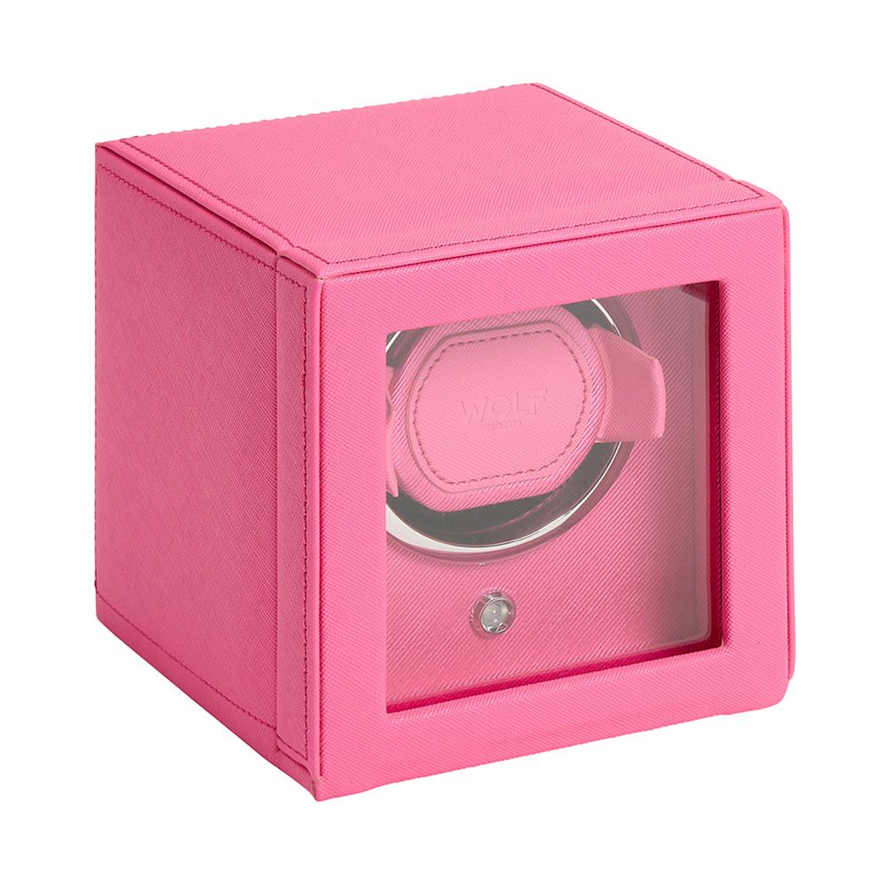 Wolf Cub Single Watch Winder with Cover Pink 461190