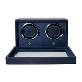 Wolf Cub Double Watch Winder With Cover Navy 461217