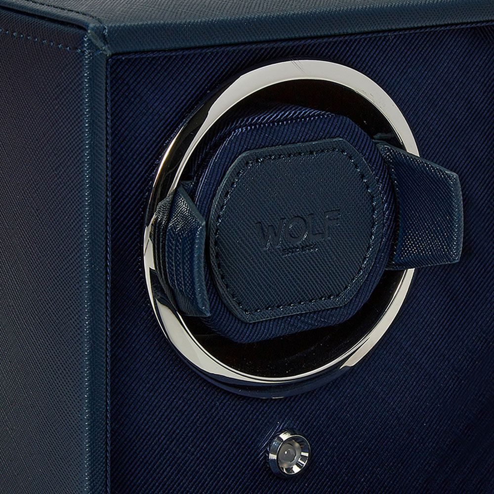 Wolf Cub Double Watch Winder With Cover Navy 461217