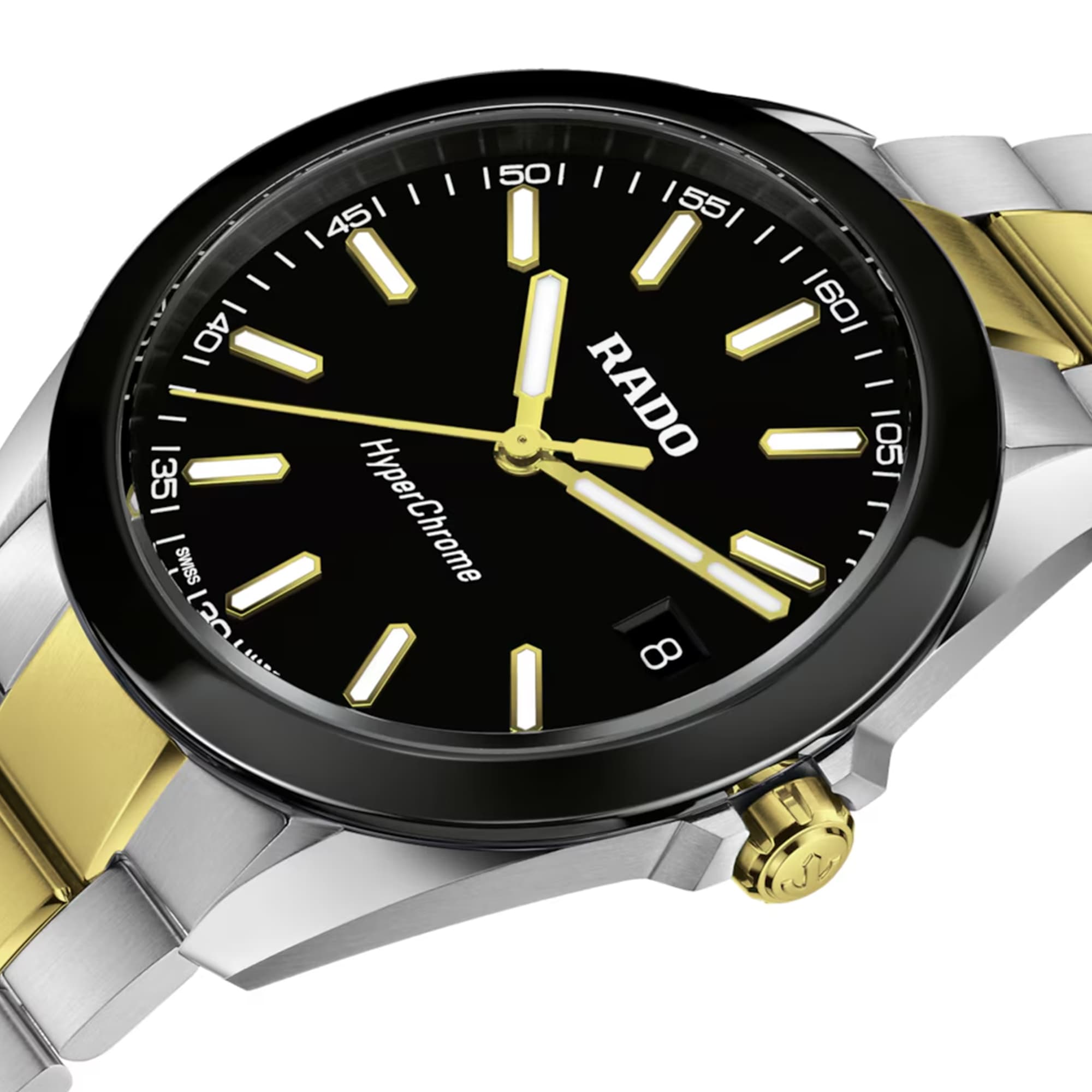 Rado HyperChrome Quartz Mens 41.5mm Watch Black Dial