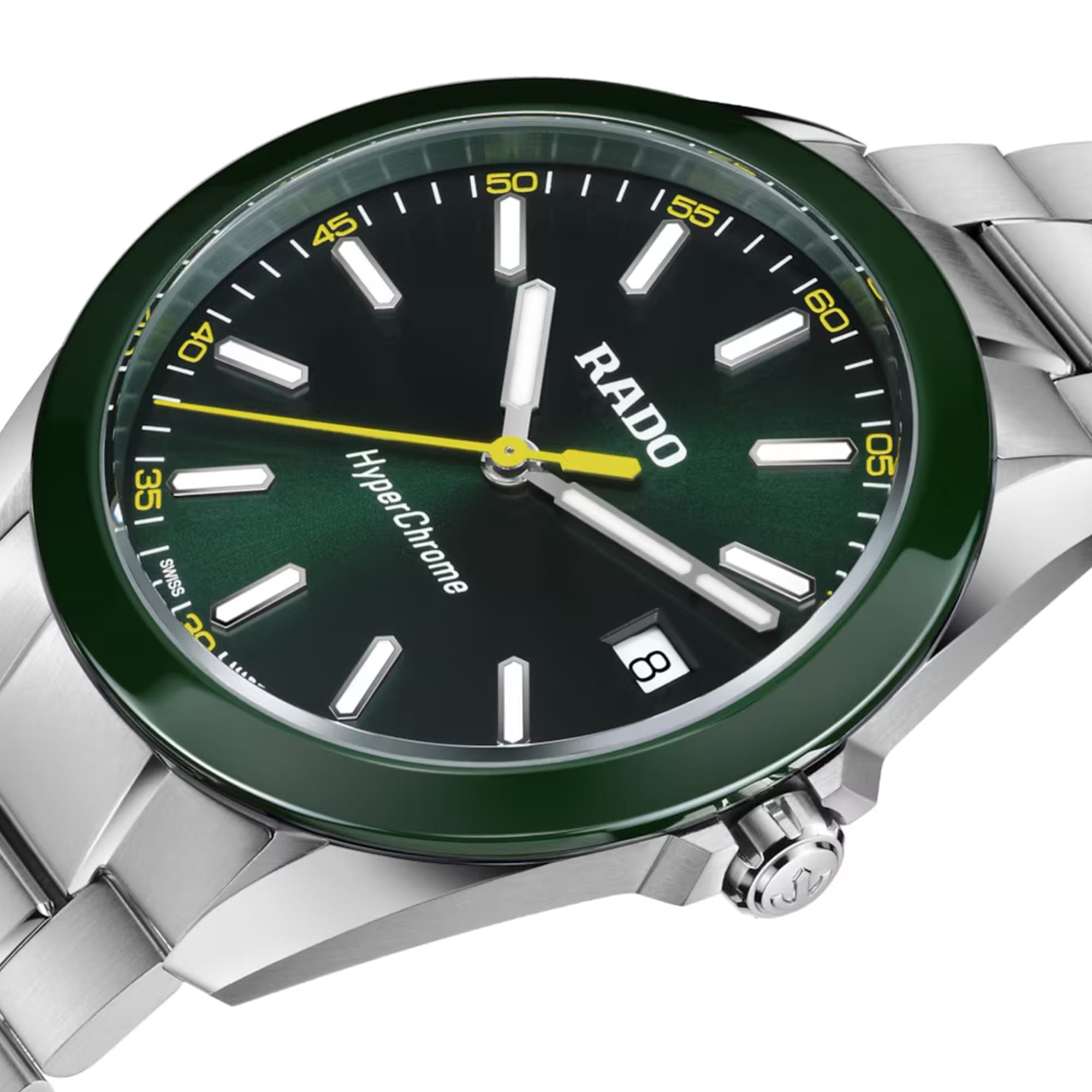 Rado HyperChrome Quartz Mens 41.5mm Watch Green Dial R32280313
