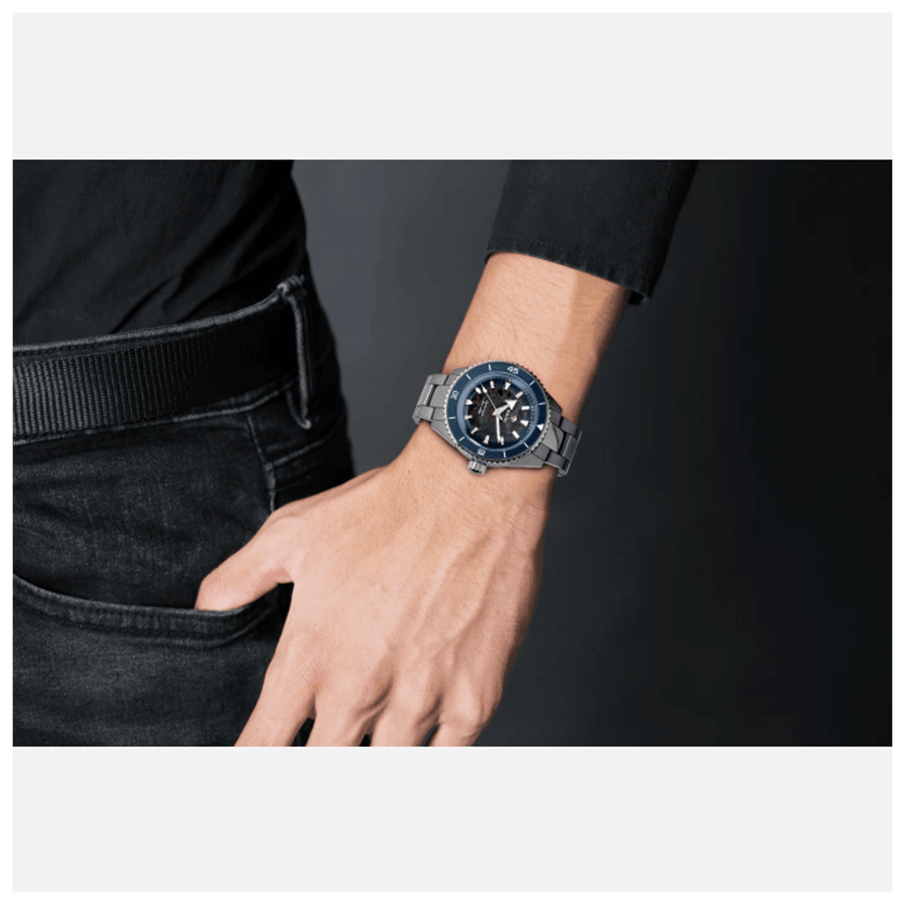 Rado Captain Cook Men's 43mm High-Tech Ceramic Blue & Grey Skeleton Automatic Watch R32128202 - Wallace Bishop