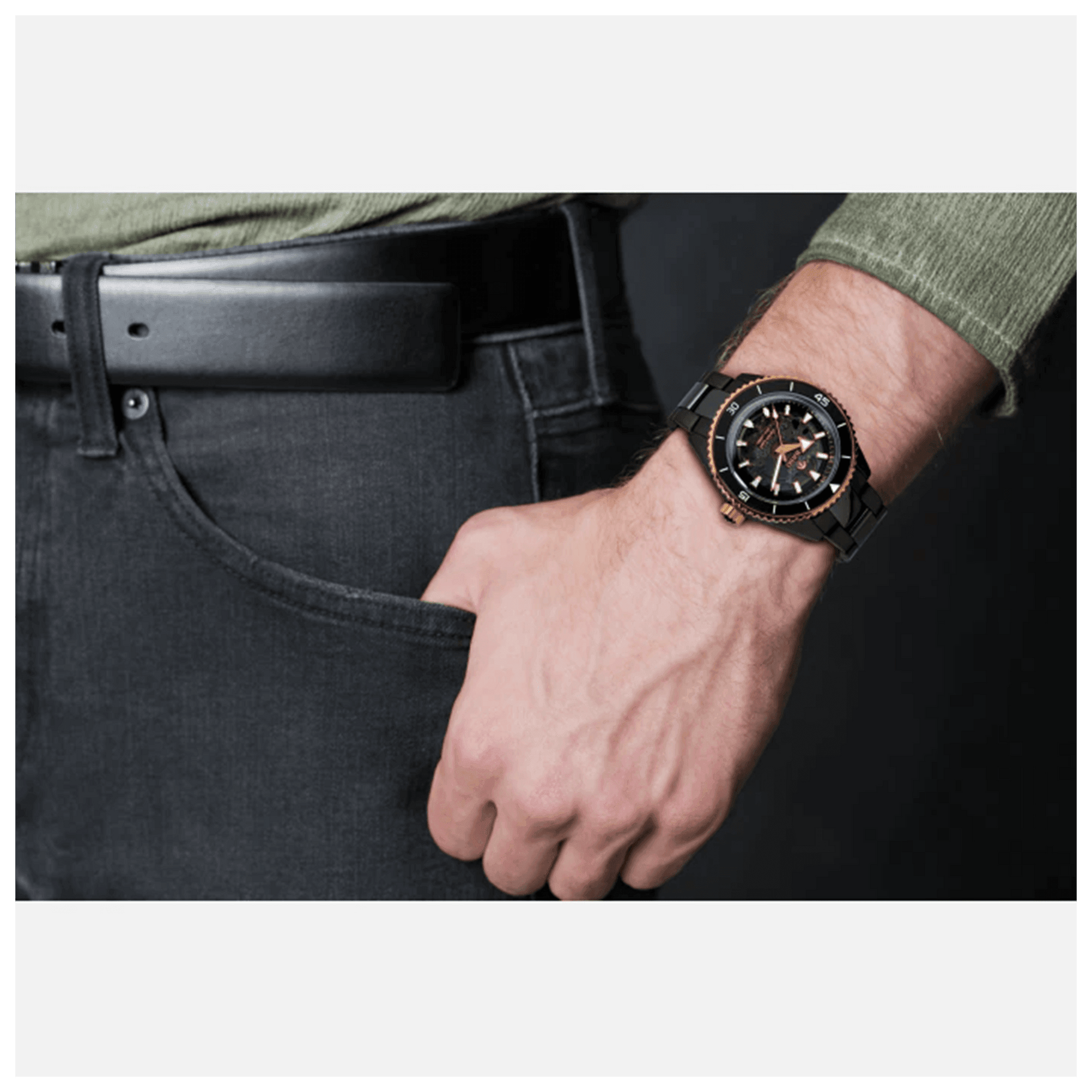 Rado Captain Cook Men's 43mm High-Tech Ceramic Rose Gold & Black Skeleton Automatic Watch R32127162 - Wallace Bishop