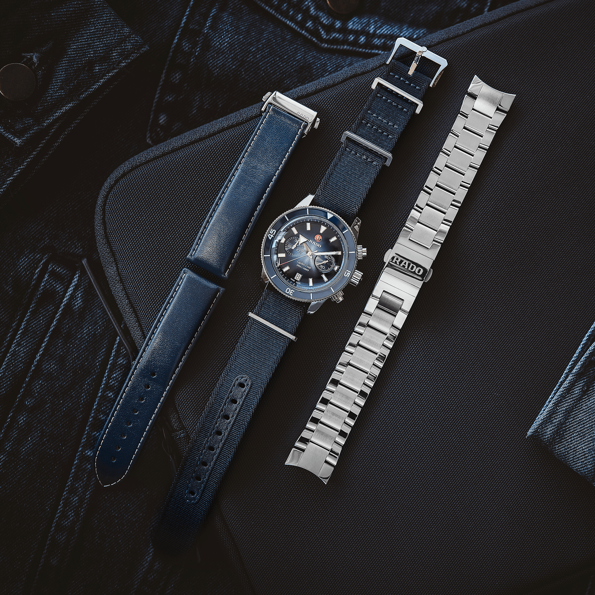 Rado Captain Cook Men's 43mm Stainless Steel Automatic Chronograph Watch R32 145 208 - Wallace Bishop