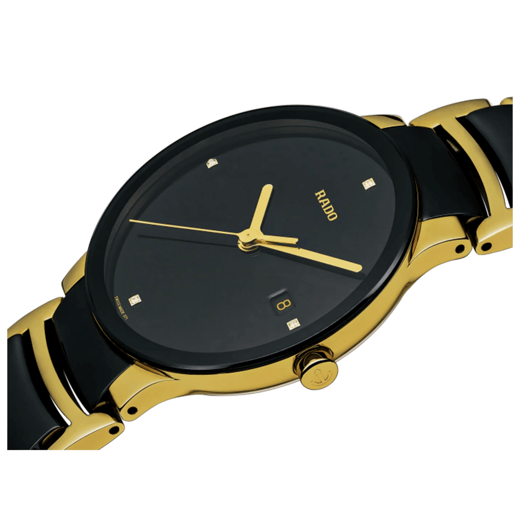 Rado Centrix Men's 38mm Ceramic & Gold Plated Quartz Watch R30929712 - Wallace Bishop